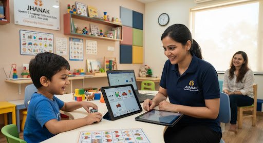 Speech & Language Calibration Suite with high-tech AAC tablets at Jhanak GK-1